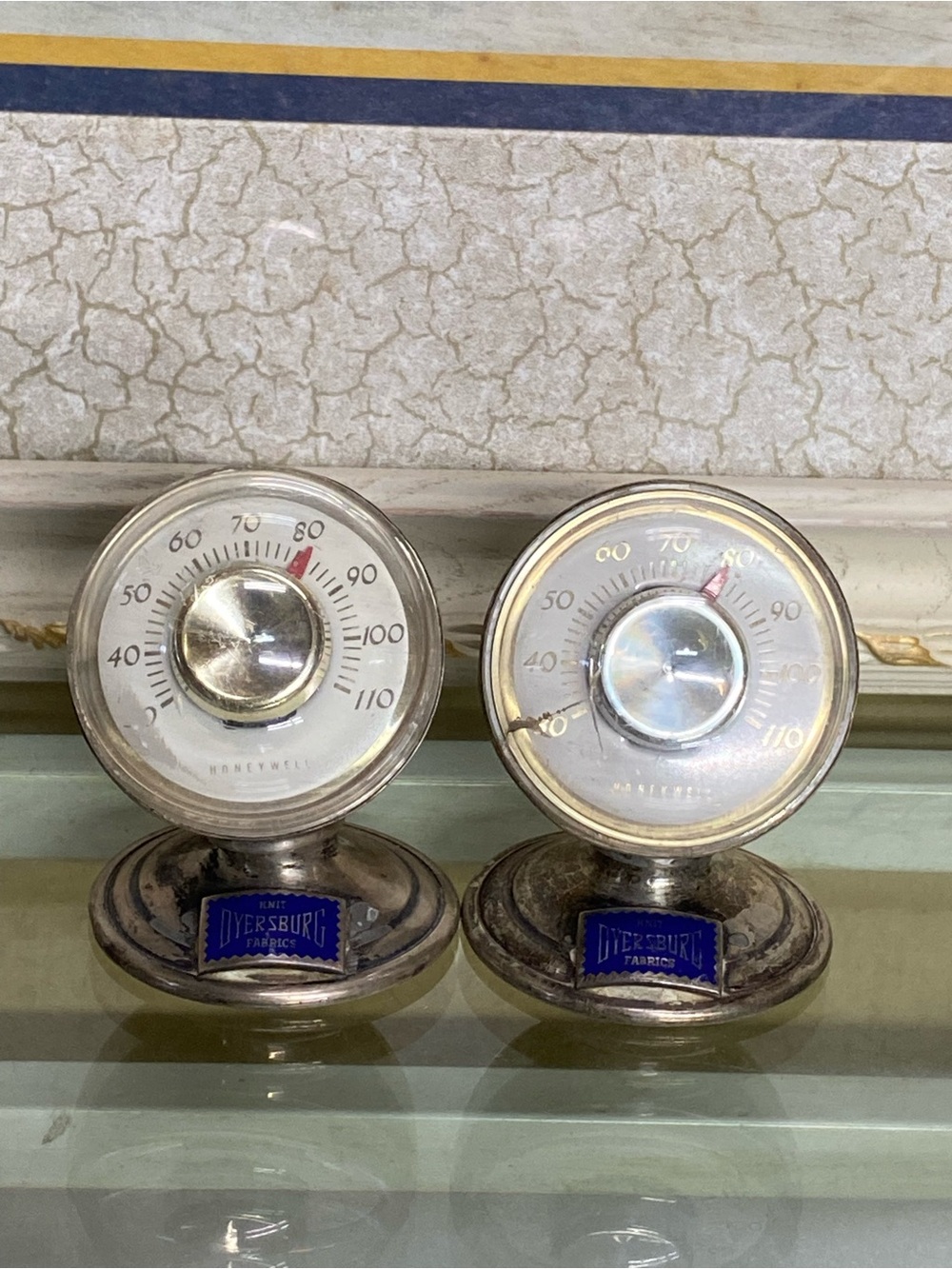 Vintage B & M Sterling Silver Thermometer set, Honeywell, Dyersburg knit Fabrics